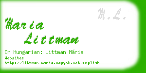 maria littman business card